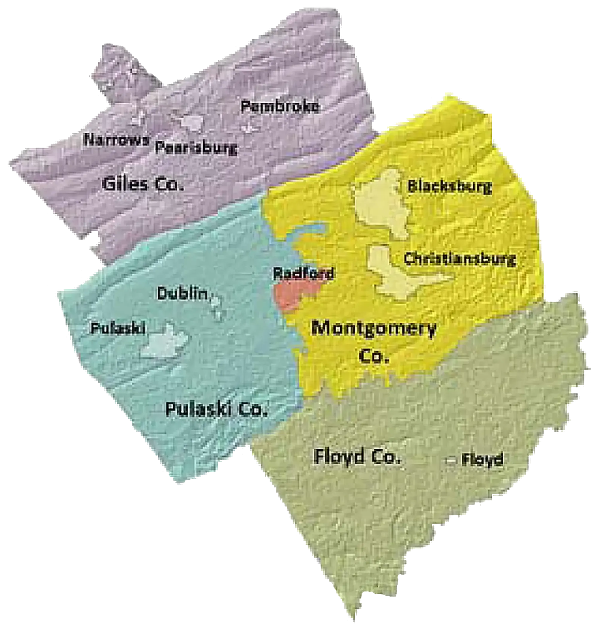 Counties served: Floyd, Giles, Montgomery, Pulaski, and Radford